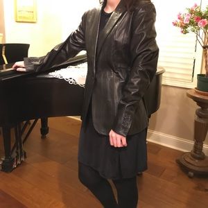 Vintage Calvin Klein black leather jacket